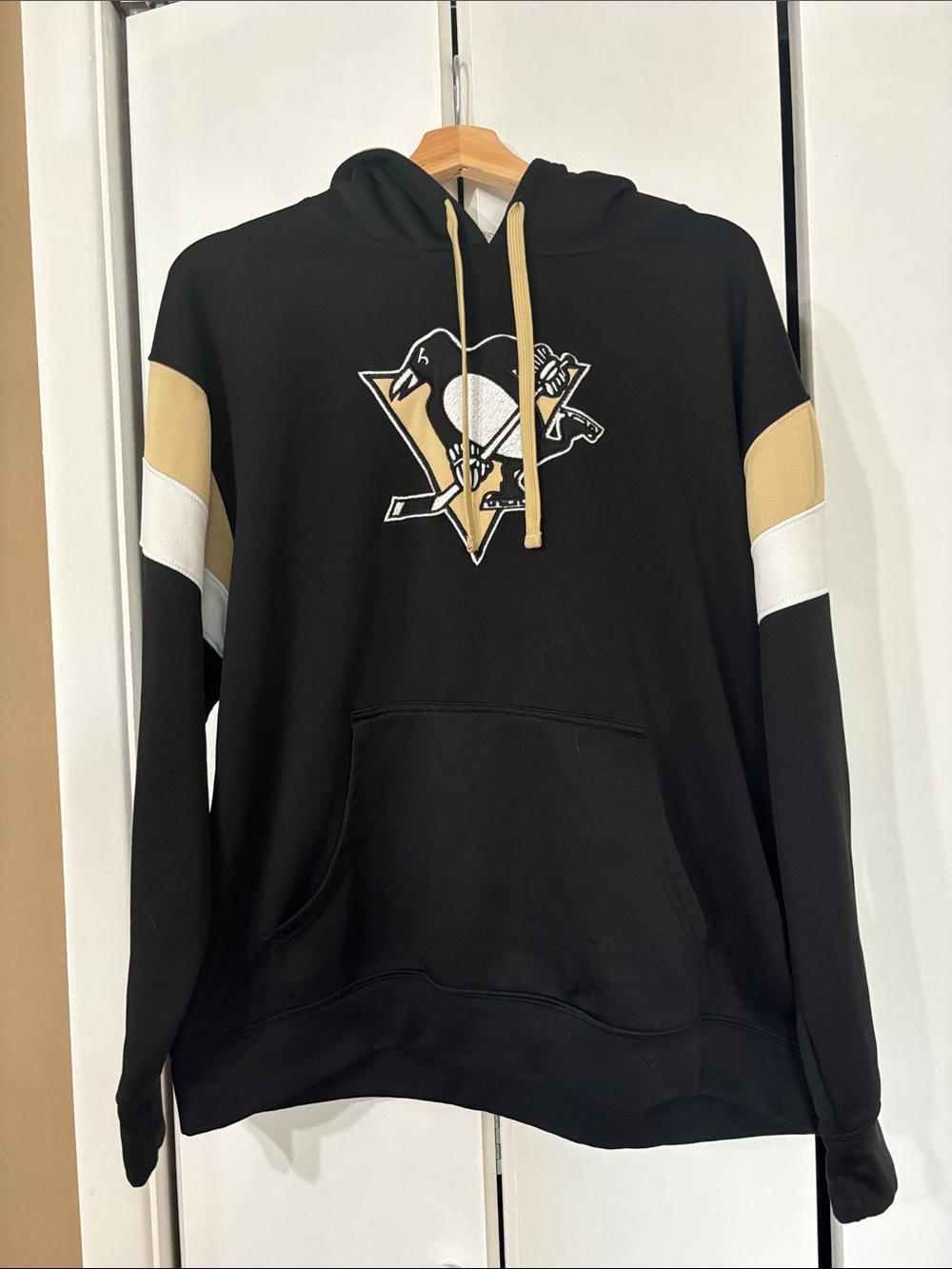 Men's Pittsburgh penguins black and Gold Hockey Pullover Hoodie